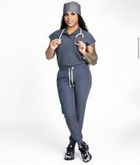 GREY SCRUB JOGGERS